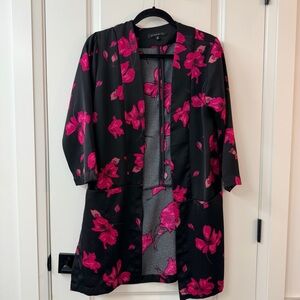 Dynamite Black and Pink Floral Robe